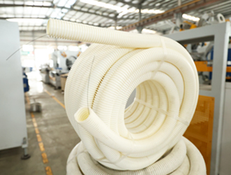 Video | LSBP50PVC Single wall corrugated pipe line with wire & on line automatic coiler